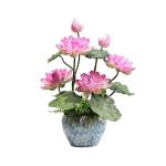 Kunstblumen Künstliches Blumen-Set, Kunstblumen mit Pflanzgefäß, Lotus-Kunstblume im Topf, für Wohnzimmer, Tisch, Schreibtisch, Kunstdekoration für jeden Anlass