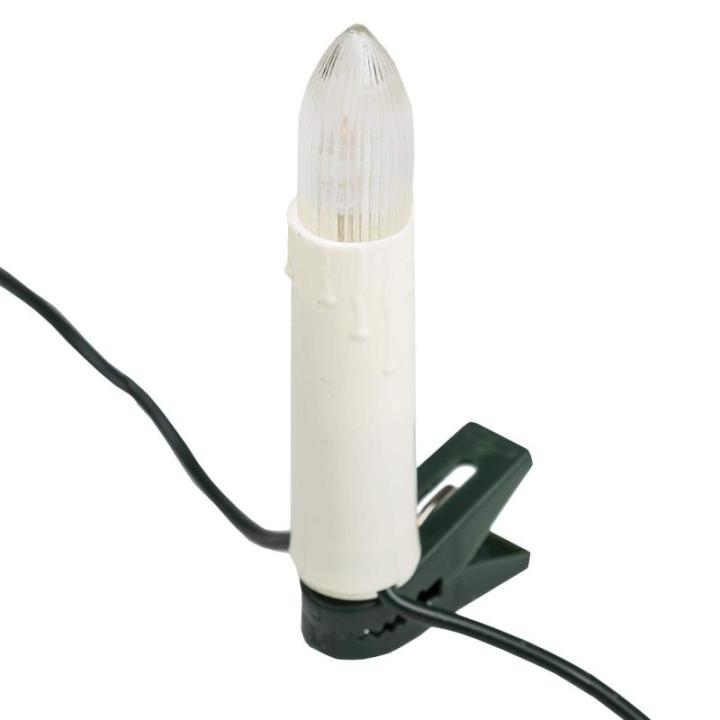 38192 Led-lichtketting met 30 leds in warm wit, 30 kaarsen met klemmen, perfect voor de kerstboom, ca. 16 m.