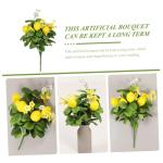 2St Zitronenstrauß künstlicher Zitronenbaum künstlicher Pflanzenstamm Zitronenblumenstrauß Künstlicher Zitronenzweig künstliche Zitrone blumig Künstliche Blumendekoration Sc