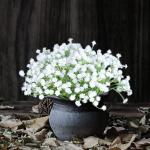 Party-Blumenstrauß, Hochzeit, Seide, Schleierkraut, Dekoration, Blumen, Seide, künstliche Blumen (weiß, Einheitsgröße)