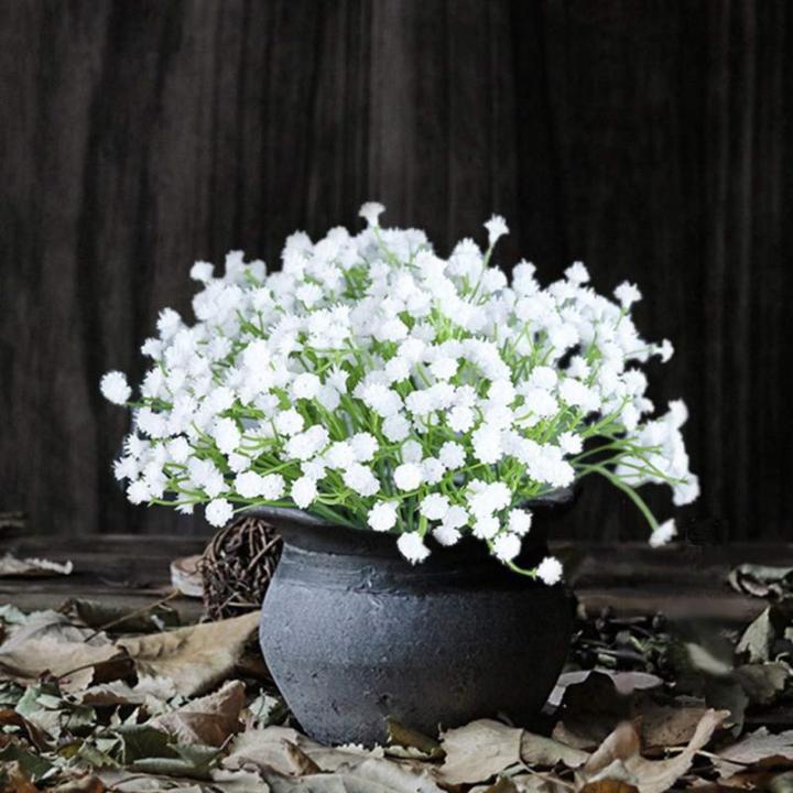 Party-Blumenstrauß, Hochzeit, Seide, Schleierkraut, Dekoration, Blumen, Seide, künstliche Blumen (weiß, Einheitsgröße)