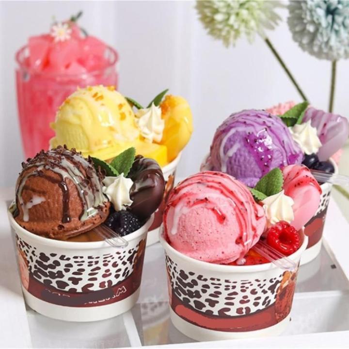 Fake Kuchen künstliche Kuchen 8 Stücke Künstliche EIS Realistische Simulation Modell Gefälschte EIS Für Home Dekoration Display Realistisches Essen(B)