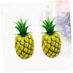 2 Sätze Lebensechte Fruchtdekoration Künstliche Früchte Plastikobst Tischdeko Esstisch Künstliches para Prop-Modell Früchte Foto Requisiten Nachahmung Ananas-Modell 2 Stück *