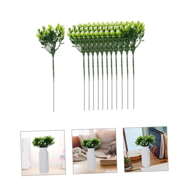 12st Kleine Schleierkraut-Dekoration Künstliche Blumen Gefälschte Blumen Gefälschte Partyblumen Simulierter Blumenschmuck Fake-blumenarrangement-dekor Blumenzweig Weiß Seidenbl