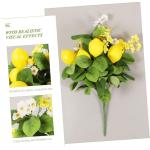 2St Zitronenstrauß künstlicher Zitronenbaum künstlicher Pflanzenstamm Zitronenblumenstrauß Künstlicher Zitronenzweig künstliche Zitrone blumig Künstliche Blumendekoration Sc