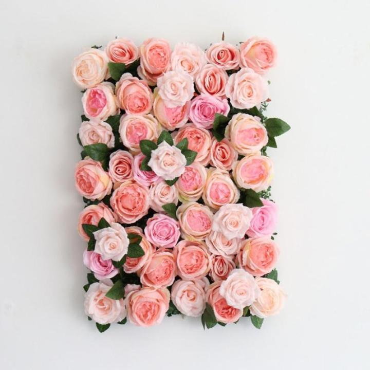 Rosa Kunstblumen-Wand-Blumenpaneel, 61 X 40,6 cm, Blumen-Wandpaneel-Set Für Hintergrund, Hochzeit, Wanddekoration(12PCS)
