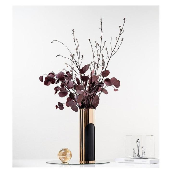 Kunstblumen Modernes Kunstblumenarrangement – ​​Exquisite Blumenornamente aus Metall und Trockenblumen, 60 cm für das Wohnzimmer für jeden Anlass