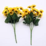 , kunstzonnebloemen, lange steel, zonnebloemen, kunstdecoratie voor buiten, thuis, verjaardag, feest, 96 stuks, geel 1301