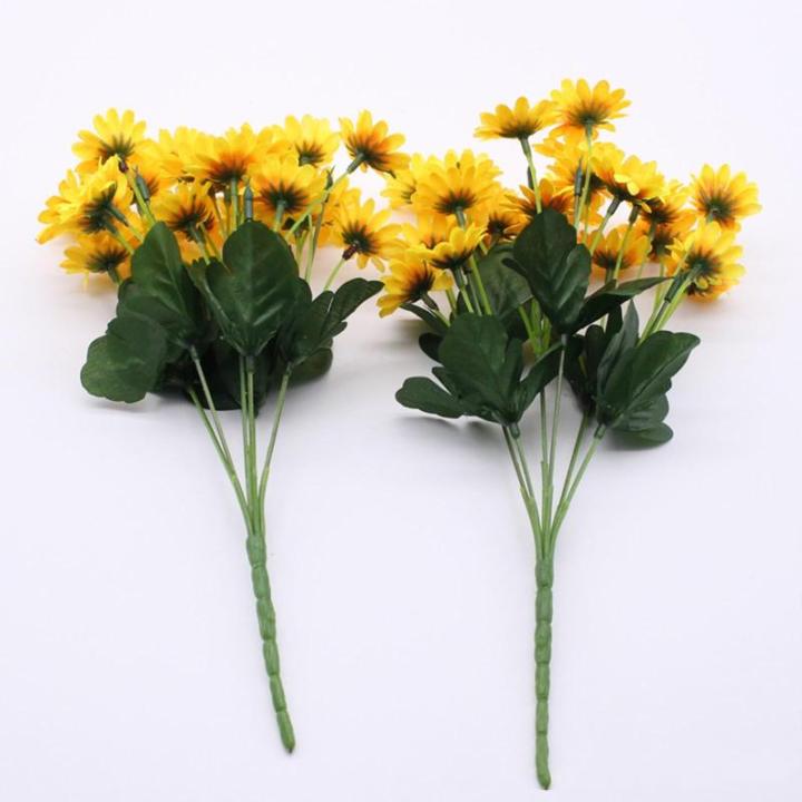 , kunstzonnebloemen, lange steel, zonnebloemen, kunstdecoratie voor buiten, thuis, verjaardag, feest, 96 stuks, geel 1301