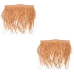 2 Stück Strohdekoration Rasendekoration Gartenhütte Grasdach DIY Künstliches Strohdach Synthetisches Strohdach Simulation Von Stroh Ornament Simuliertes Stroh DIY