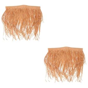 2 Stück Strohdekoration Rasendekoration Gartenhütte Grasdach DIY Künstliches Strohdach Synthetisches Strohdach Simulation Von Stroh Ornament Simuliertes Stroh DIY