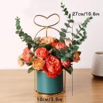Kunstblumen Künstliche Blumen mit Topf, tragbare Blumenarrangements Kunstpflanze für Zuhause, Hochzeit, Party, Büro, Herzstück, Dekoration für jeden Anlass