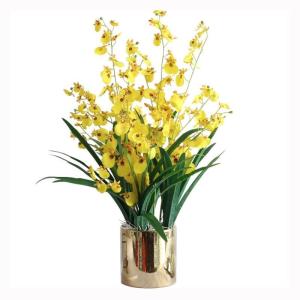 Kunstblumen Künstliche Blumen im Keramiktopf, gefälschte Orchideen-Phalaenopsis-Blumenarrangement für Zuhause, Büro, Küche, Schlafzimmer, Dekoration für jeden Anlass