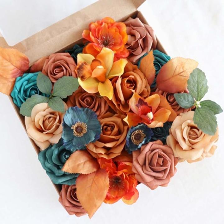 Künstliche Rose Blume für Hochzeit Party Dekoration Faux Seide Blumen mit Stiel