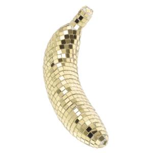 4 Stück Disco-Banane Spiegel-Disco-Ornament nautisch Dekorationen bürodeko büro Dekoration glitzernde Netzstrümpfe Hochzeitsdekoration Bananenfigur für den Tisch Obstdekor Sc