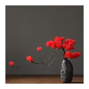Künstlicher Bonsai-Baum Künstlicher Bonsai-Rotahornbaum, künstliche Pflanzen mit Steinvase, künstlicher Baum, Desktop-Dekoration, künstliche Blumen for Zuhause, Tisch, Büro, 