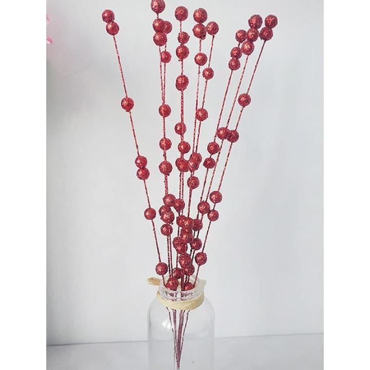 150 Stück Künstliche Weihnachtsbeeren-Picks, Glitzernde Beerenzweige für Winter, Weihnachten, Küche, Party, Tafelaufsatz, Blumendekoration (6)