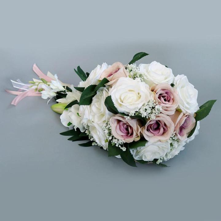Wassertropfen Rose Hochzeit Brautstrauß Romantische Halten Blume Braut Brautsträuße Brautjungfer Blumenstrauß Valentinstag Dekoration