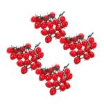 8 STK Simulierte Kirschtomaten Obst-Requisite Simulation Gemüse Obst Hausbedarf Sie Gemüse-Requisiten An Lebensechte Tomaten Falsches Obst Simulation Obstdekoration PVC Rot