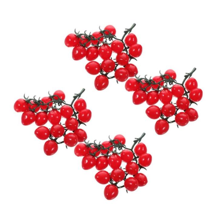 8 STK Simulierte Kirschtomaten Obst-Requisite Simulation Gemüse Obst Hausbedarf Sie Gemüse-Requisiten An Lebensechte Tomaten Falsches Obst Simulation Obstdekoration PVC Rot