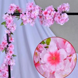 Künstliche Kirschblüten-Rattangirlanden, 10 Stück, Bunte künstliche Sakura-Girlanden, 180 cm, Rattan für Hochzeiten und Heimdekoration