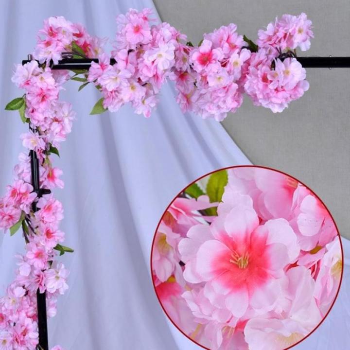 Künstliche Kirschblüten-Rattangirlanden, 10 Stück, Bunte künstliche Sakura-Girlanden, 180 cm, Rattan für Hochzeiten und Heimdekoration
