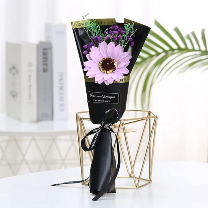 Sternenklare getrocknete Blume Rose Sonnenblume Seife künstliche Mini Bouquet Hochzeitsgeschenk