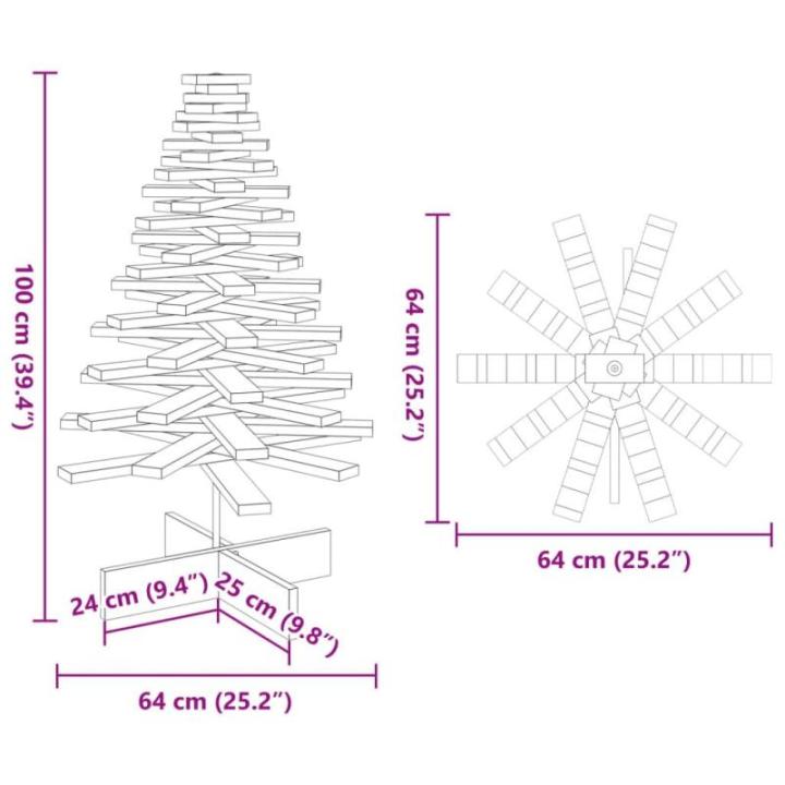 Weihnachtsbaum, Tannenbaum Holz zum Schmücken, Christbaum Holzbaum DIY Weihnachten Dekoration, Dekobaum Weihnachtsdeko, 100cm Massivholz Kiefer