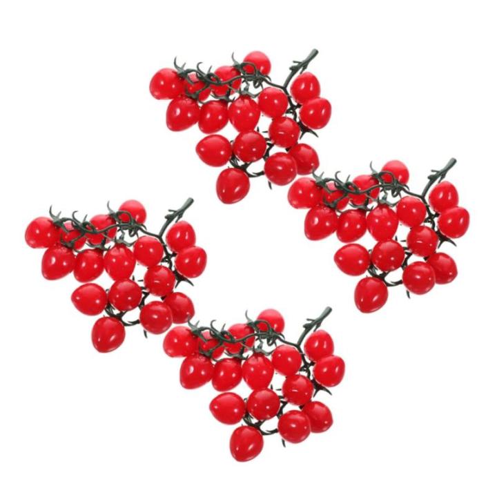 12 STK Simulierte Kirschtomaten Kirschtomatenmodell Gefälschte Kirschtomaten Schmücken Mini-Cherry-Tomaten Simulation Kirschtomaten Zuhause Gefälschte Fruchtstütze PVC Rot