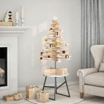 Weihnachtsbaum, Tannenbaum Holz zum Schmücken, Christbaum Holzbaum DIY Weihnachten Dekoration, Dekobaum Weihnachtsdeko, 100cm Massivholz Kiefer