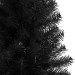 Kunstkerstboom, USB-kerstboom, dennenboom, kunstkerstboom met standaard, zwart, 210 cm, pvc-kerstboom met verlichting,