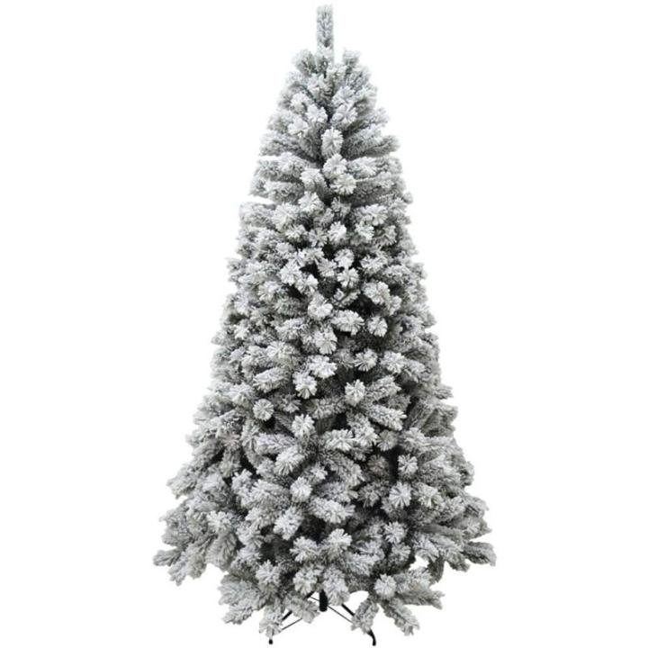 Weihnachtsbaum Royal Super Dicker Kiefer Grün Schnee Basis Kreuz Eisen Faltbar Hohe Qualität Zweige mit Schnee Einfache Montage Öffnung Regenschirm (210cm)