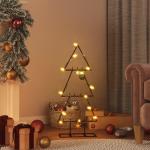 Metalen kerstboom voor decoraties, dennenboom van metaal, kerstboom met standaard, ruimtebesparend, doe-het-zelf decoratie, zwarte kerstboom 60 cm