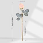 10 stuks kunstrozen, gepoederd, 50 cm in hoog, enkele roos, lange steel, namaakbloem, zijden bloesem, roos, realistische bloem voor tafel, kantoor, feest, bruiloft, woondecoratie (