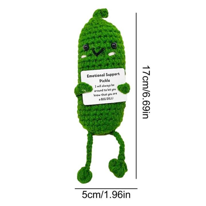Positive Kartoffel Häkeln, Gehäkelte Positive Gurke,Gehäkelte positive Gurken Spielzeug Emotion Puppen | Kreatives gestricktes Gurkenspielzeug mit positiver Karte für Freunde P