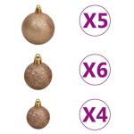 Künstlicher Weihnachtsbaum mit Beleuchtung & Kugeln Christbaum Tannenbaum Kunstbaum Weihnachten Künstlicher Weihnachtsbaum für Weihnachtsdeko120 cm Grün Rosa