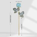 10 stuks kunstmatige rozen, blauw, 50 cm hoog, enkele roos, lange steel, namaakbloem, zijden bloesem, roos, realistische bloem voor tafel, kantoor, feest, bruiloft, woondecoratie (