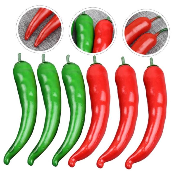 4 Sätze Simuliertes Pepper-Modell Pfeffer-Modell-Requisite Simulation Pfeffer Kuchenmodelldekoration Pfeffer Spielzeug Gefälschte Lebensmittelmodellstütze Poly-Drache 6 Stück *