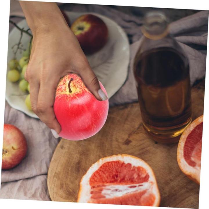 4 Sätze Künstlicher Apfel Künstliches Obstdekor Realistisches Fruchtmodell Fengshui-äpfel-Figur Simuliertes Apfelmodell Naturgetreue Fruchtdekore Modelle Harz Rot 5 Stück * 4
