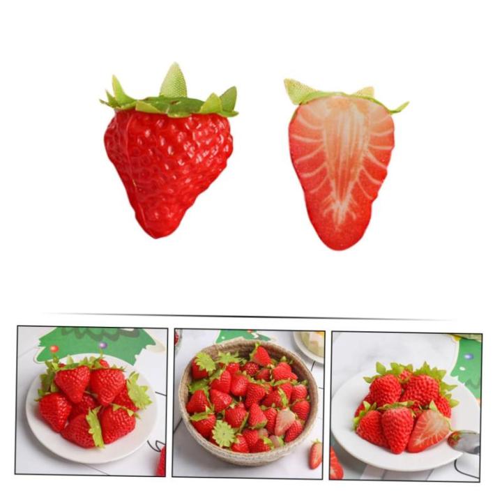 5 Sätze Künstliche Erdbeere Künstliche Früchte Zur Lebensechten Dekoration Gefälschte Erdbeere Gefälschtes Erdbeermodell Künstliche Früchte Ornament Falsches Obst PVC 10 St