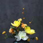 Kunstblumen Schlichter, moderner künstlicher Zen-Blumenstrauß – leichte, luxuriöse Dekoration in Keramikvase, 22 x 57 cm für Wohnzimmer, Veranda für jeden Anlass