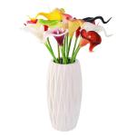 Künstliche Blumen, Künstliche Calla-Lilien-Blume, 10 Stück, fühlt Sich echt an, Seide, Blumen mit langem Stiel, Blumenstrauß, Großdekor(White)