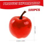 Kunstappels, 100 stuks plastic appels, 3 x 3 cm, levensechte rode mini-appels, doe-het-zelf nep fruit voor thuis, tafel, feest, kerstboomdecoratie, rood, plastic appels