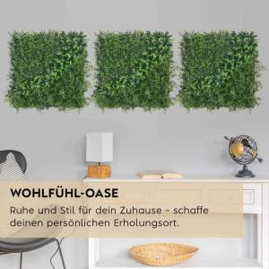 wand, bosgroen, set van 3, elk 50 x 50 cm, groen voor binnen en buiten, uv-bestendig, onderhoudsvriendelijk en duurzaam, verticale tuin voor een feel-good sfeer en