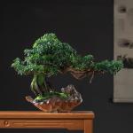 Künstlicher Bonsai-Baum Künstliche Bonsai-Kiefer, 61 cm, künstliche Topf-Kiefer, künstliche Pflanzen for Heim- und Bürodekoration, Höhe 40,6 cm Künstliche Bäume Pflanzen(A)