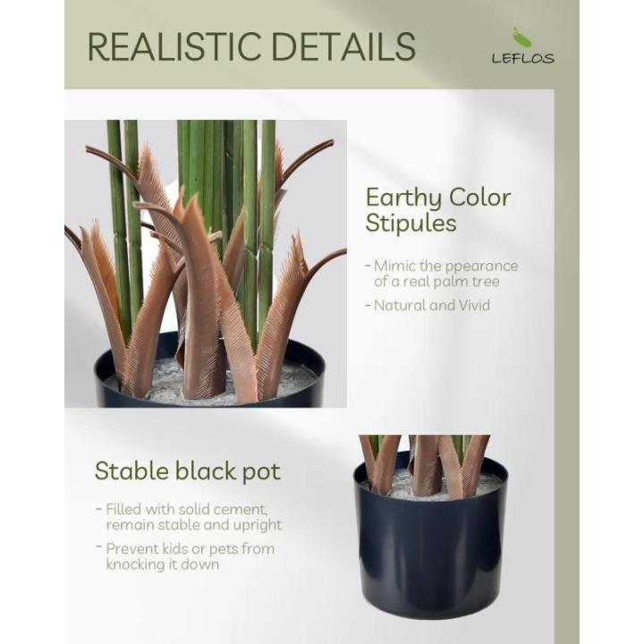 150cm künstliche Dypsis Lutescens Palme, Pflanzen nur für den Innenbereich mit 13 abnehmbaren Stämmen, deko für Büro, Laden, Wohnung und Party