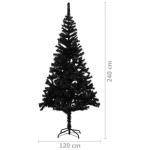 Künstlicher Weihnachtsbaum mit Ständer Christbaum Tannenbaum Kunstbaum Weihnachten Künstlicher Weihnachtsbaum Weihnachtsdeko Schwarz 240 cm PVC