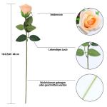 Kunstrozen, 15 stuks, kunstbloemen, net echt, lange stem, kunstrozen, kunstbloemen voor doe-het-zelf, bruiloftsdecoratie, bruidsboeket, tuin, feest, hotel, kantoor, decoratie, roze