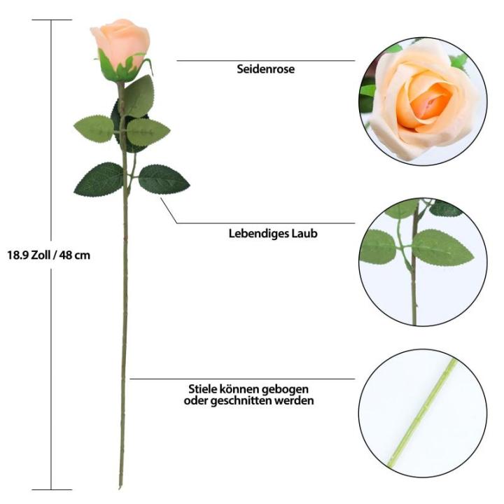 Kunstrozen, 15 stuks, kunstbloemen, net echt, lange stem, kunstrozen, kunstbloemen voor doe-het-zelf, bruiloftsdecoratie, bruidsboeket, tuin, feest, hotel, kantoor, decoratie, roze