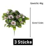 Kunstblumen Deko 30 Stück Künstliche Plastikblumen mit Einzelner Stiel Künstliche für Zuhause Party Hochzeit Blumenstrauß Pflanzgefäß Dekoration 1515